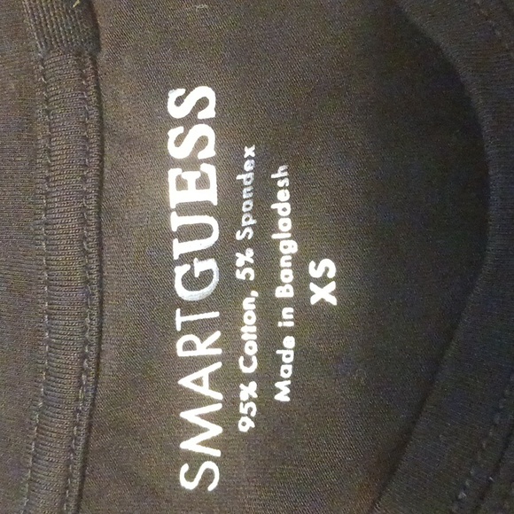 Guess "Smart Guess" Eco Concious Black Embroidered Eyelet Logo S/S Tee XS (NWT) - Picture 5 of 9